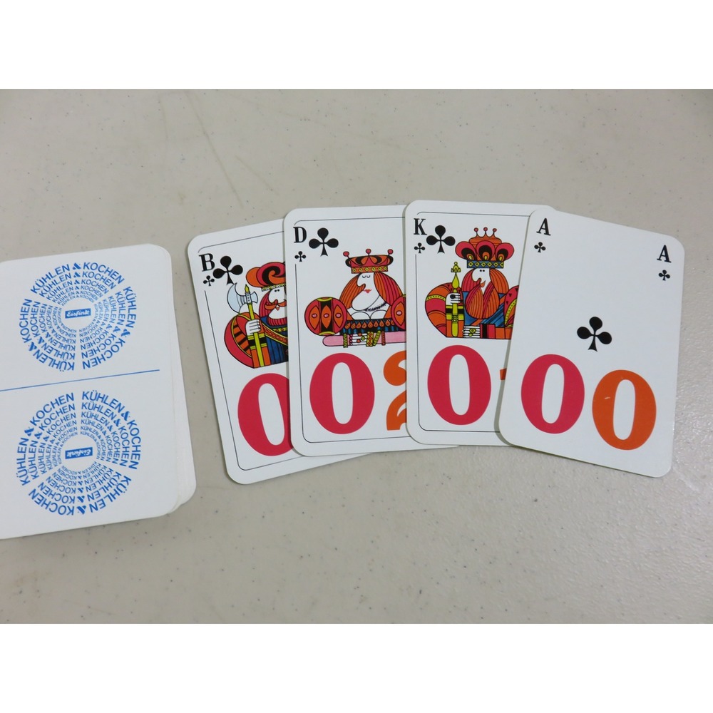 Vintage Kuhlen Kochen Skat Advertising Playing Cards German Graphic Design Deck